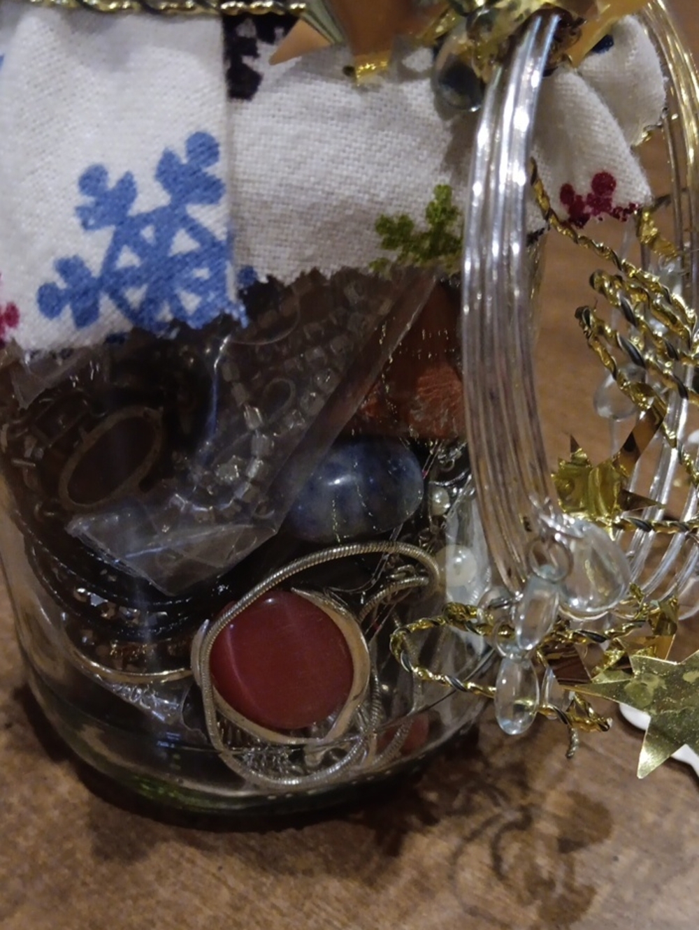 Decorative Jewelry Jar - Red Accent